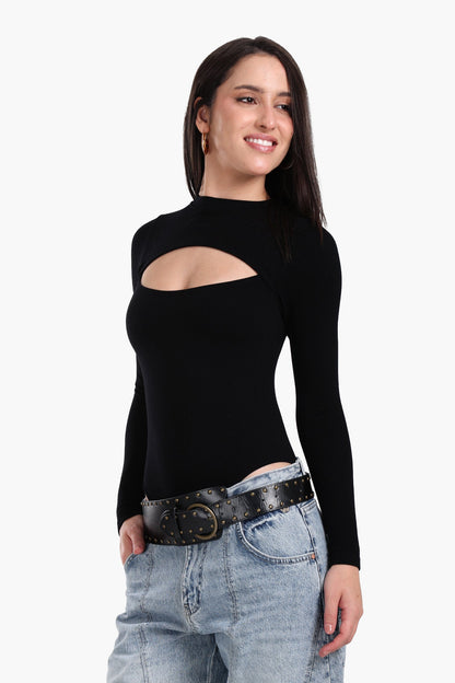 Central Chest Cut-Out Bodysuit