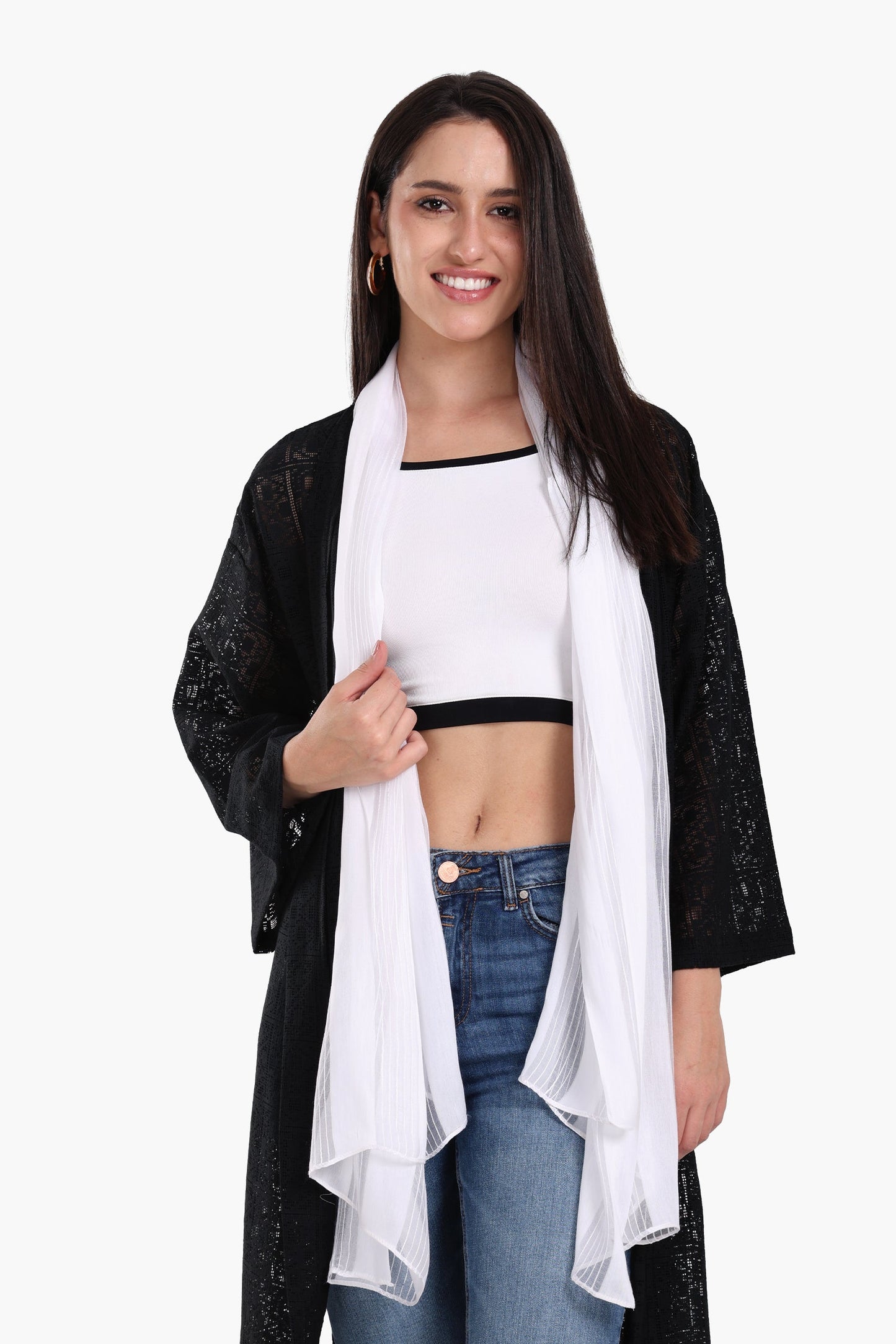 Essential Striped Satin Scarf