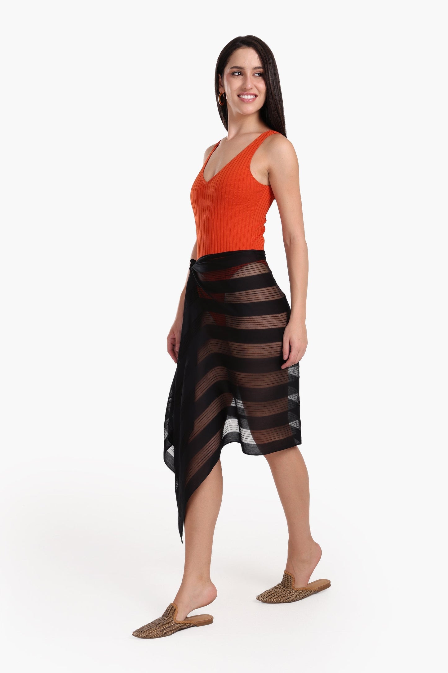 Essential Striped Satin Scarf