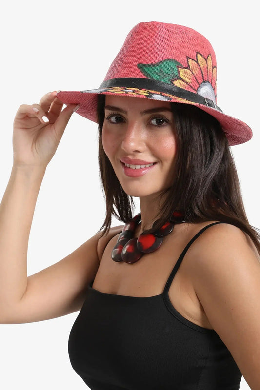 Sunflower Pink Beach Hat