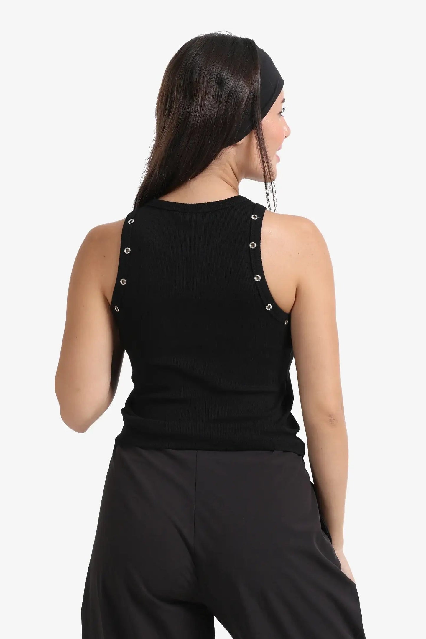 Metal Button Detail Top