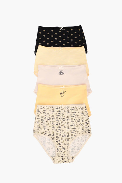 مجموعة من 5 سراويل داخلية كاملة ملونة