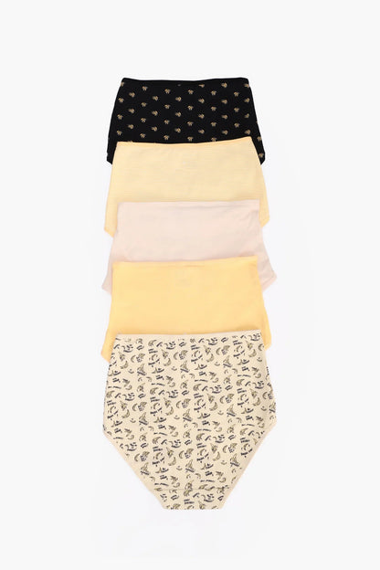 مجموعة من 5 سراويل داخلية كاملة ملونة