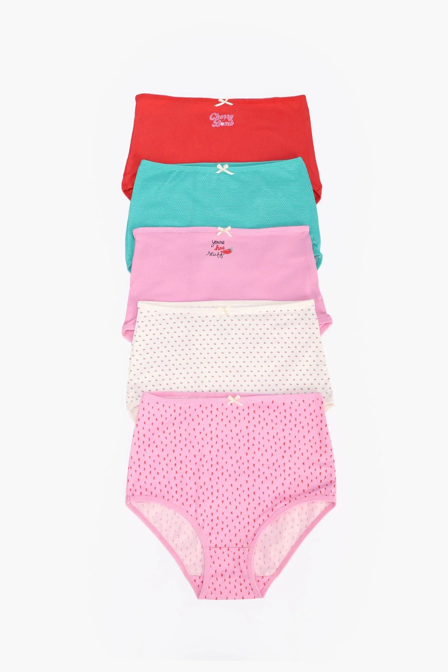 مجموعة من 5 سراويل داخلية كاملة ملونة