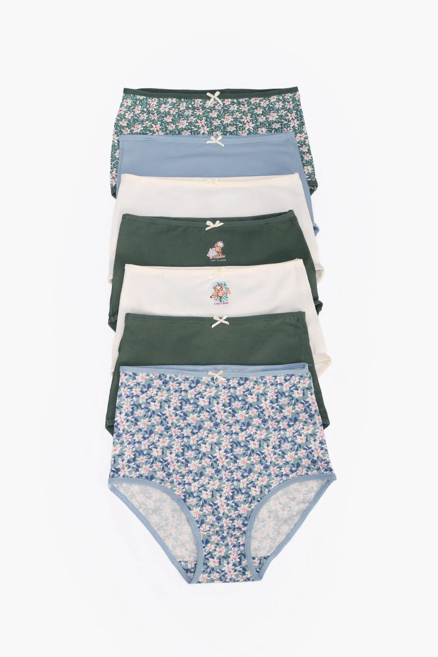 مجموعة من 7 سراويل داخلية كاملة ملونة