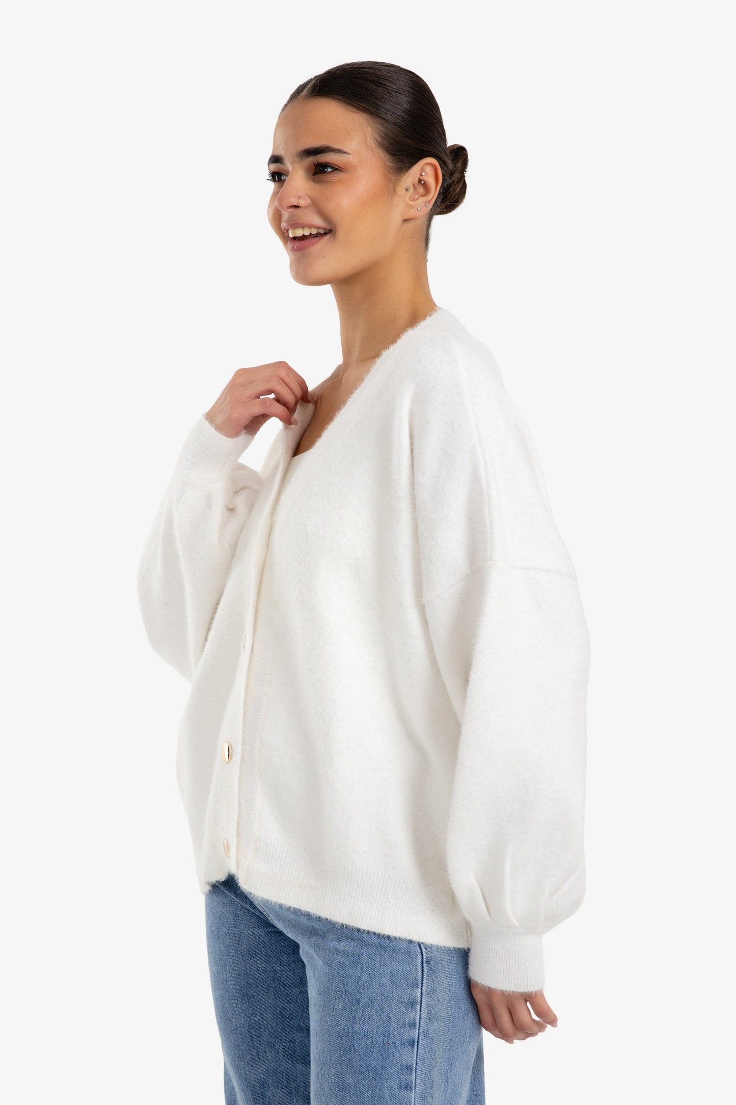 Relaxed V-Neck Cardigan