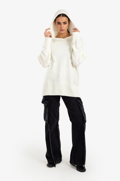 Wool Hooded Pullover