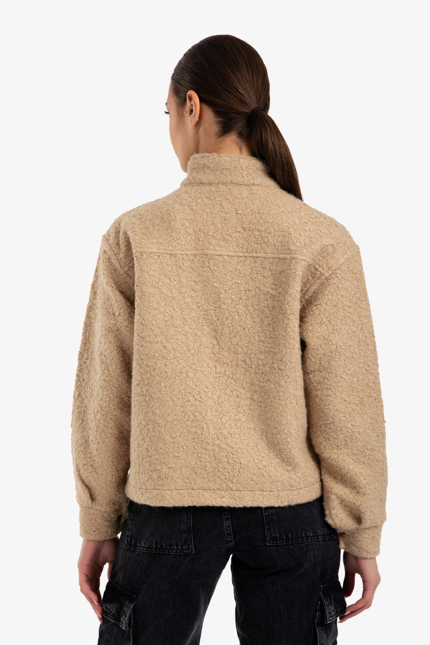 Stand Collar Wool Jacket