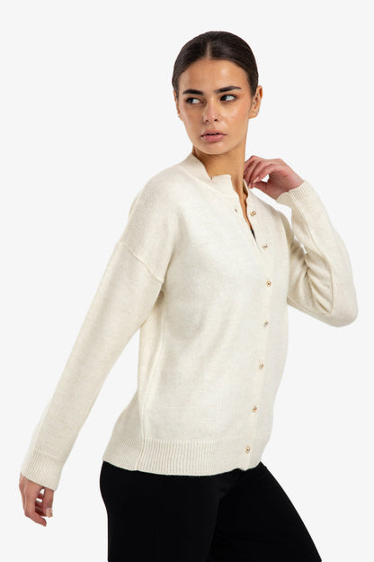 Knit Button-Front Sweater