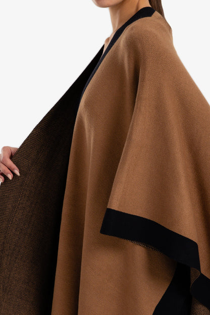 Wool Color Piping Shawl