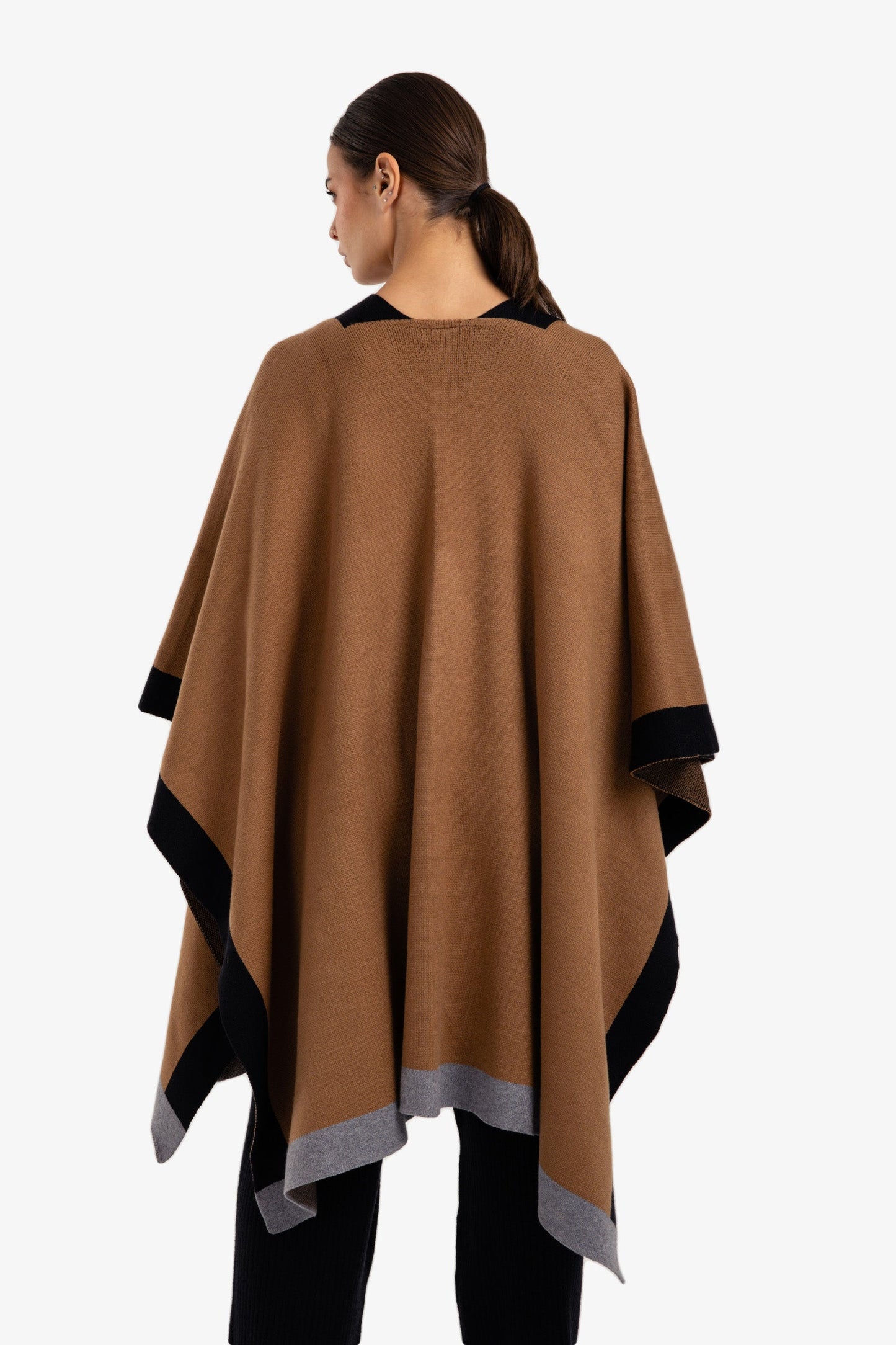 Wool Color Piping Shawl