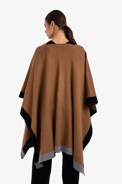 Wool Color Piping Shawl