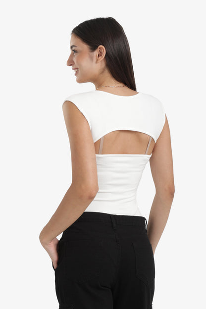 Cut-Out Microfiber Bodysuit