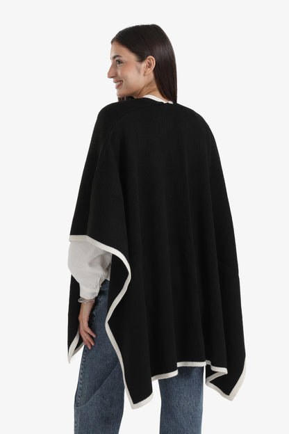 Colored Trim Poncho