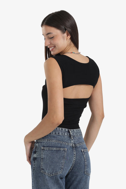 Cut-Out Microfiber Bodysuit