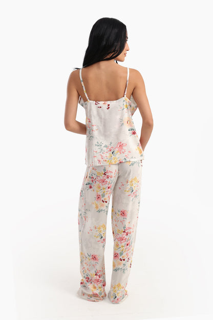 Floral Printed Straps Pyjama Set