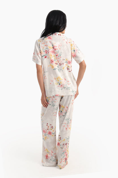 Short Sleeves Floral Pyjama Set