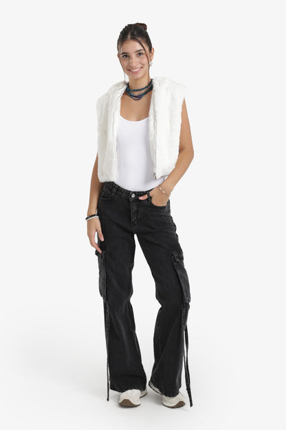 Cropped Hooded Vest