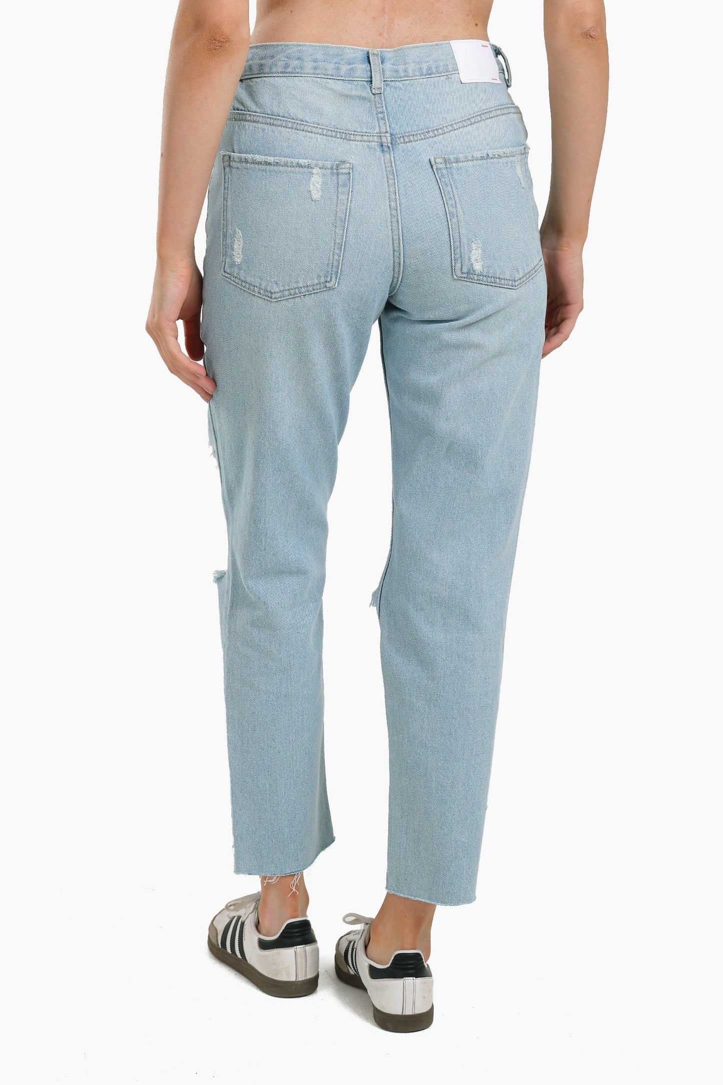 Ripped Ankle Length Mom Jeans