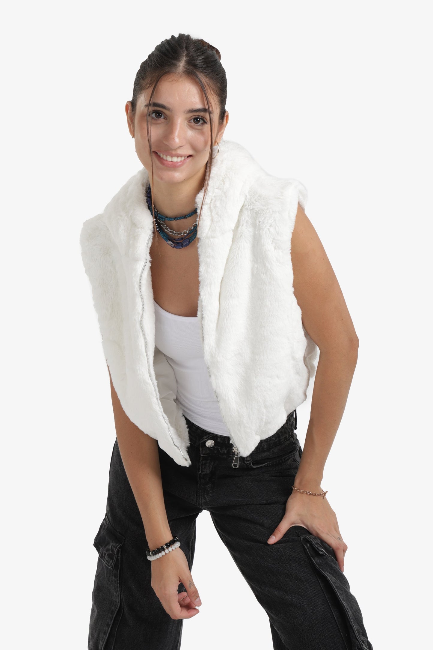 Cropped Hooded Vest