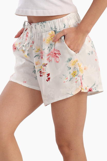 شورت بيجاما مطبوع عليه زهور