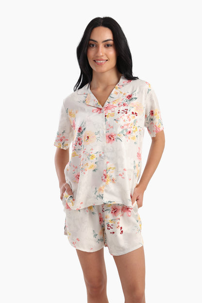 شورت بيجاما مطبوع عليه زهور