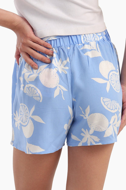شورت بيجاما من الفيسكوز باللون الأزرق الفاتح