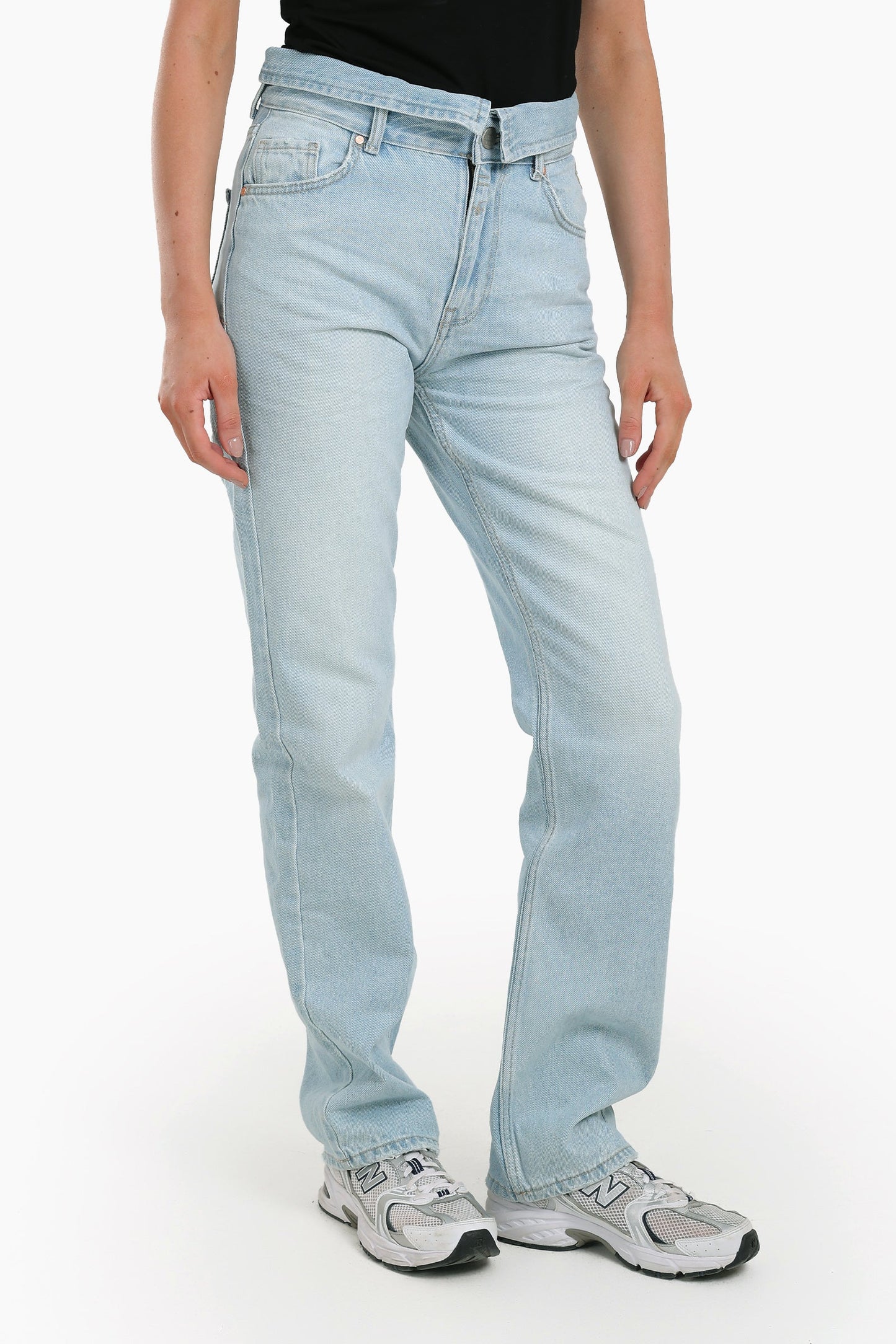 Turn Down Straight Cut Jeans