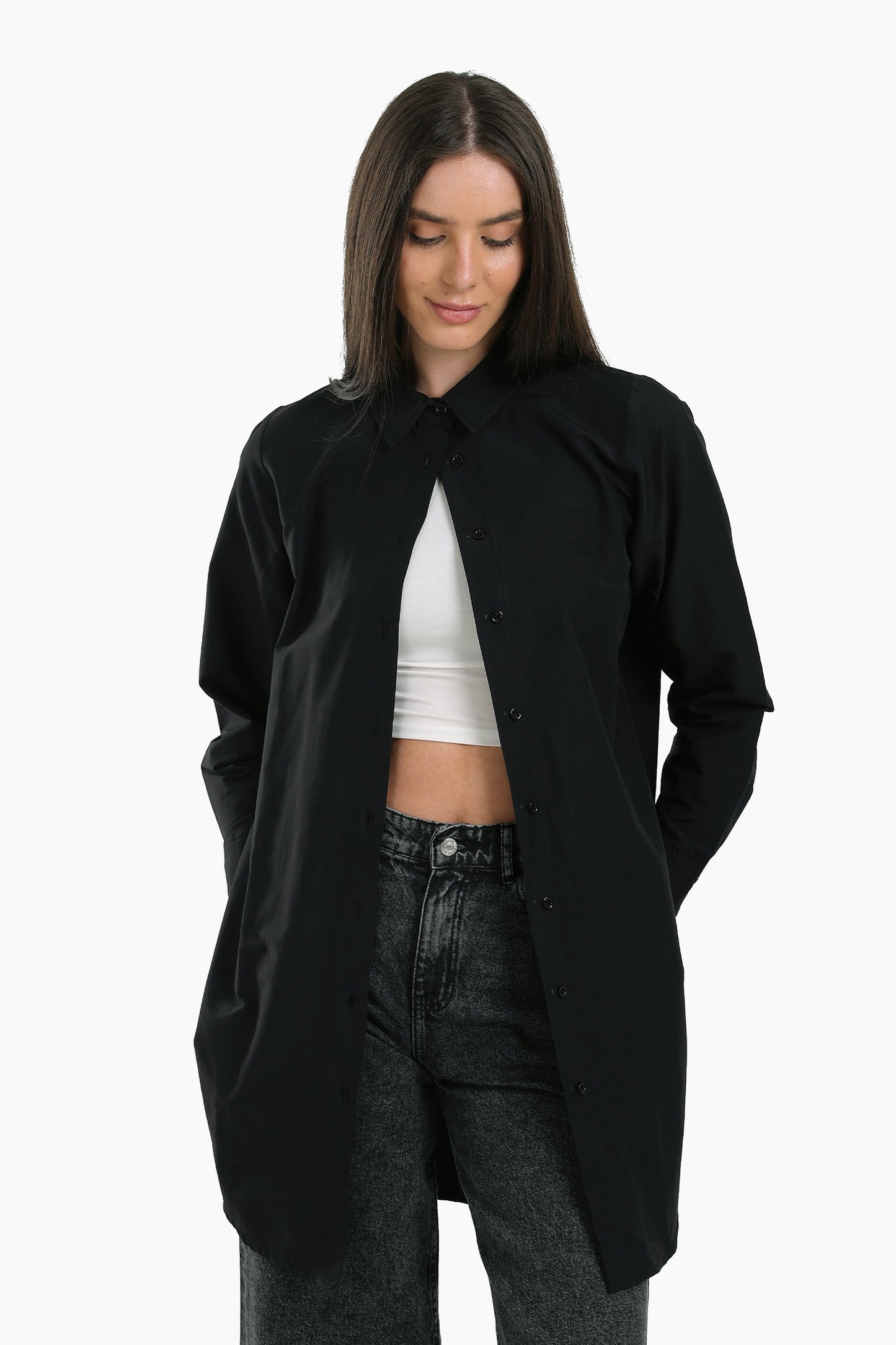 Round Hem Long Shirt