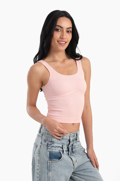 Slim Fit Ribbed Crop Top