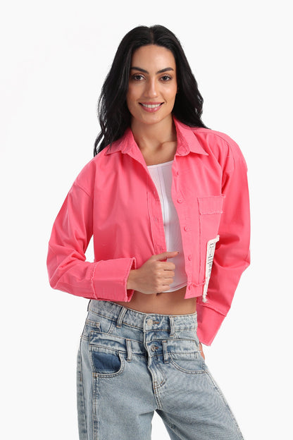 Cropped Shirt with Side Print