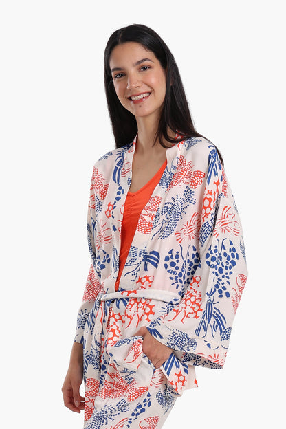 طقم بيجامة من 3 قطع من الفيسكوز المنفوش