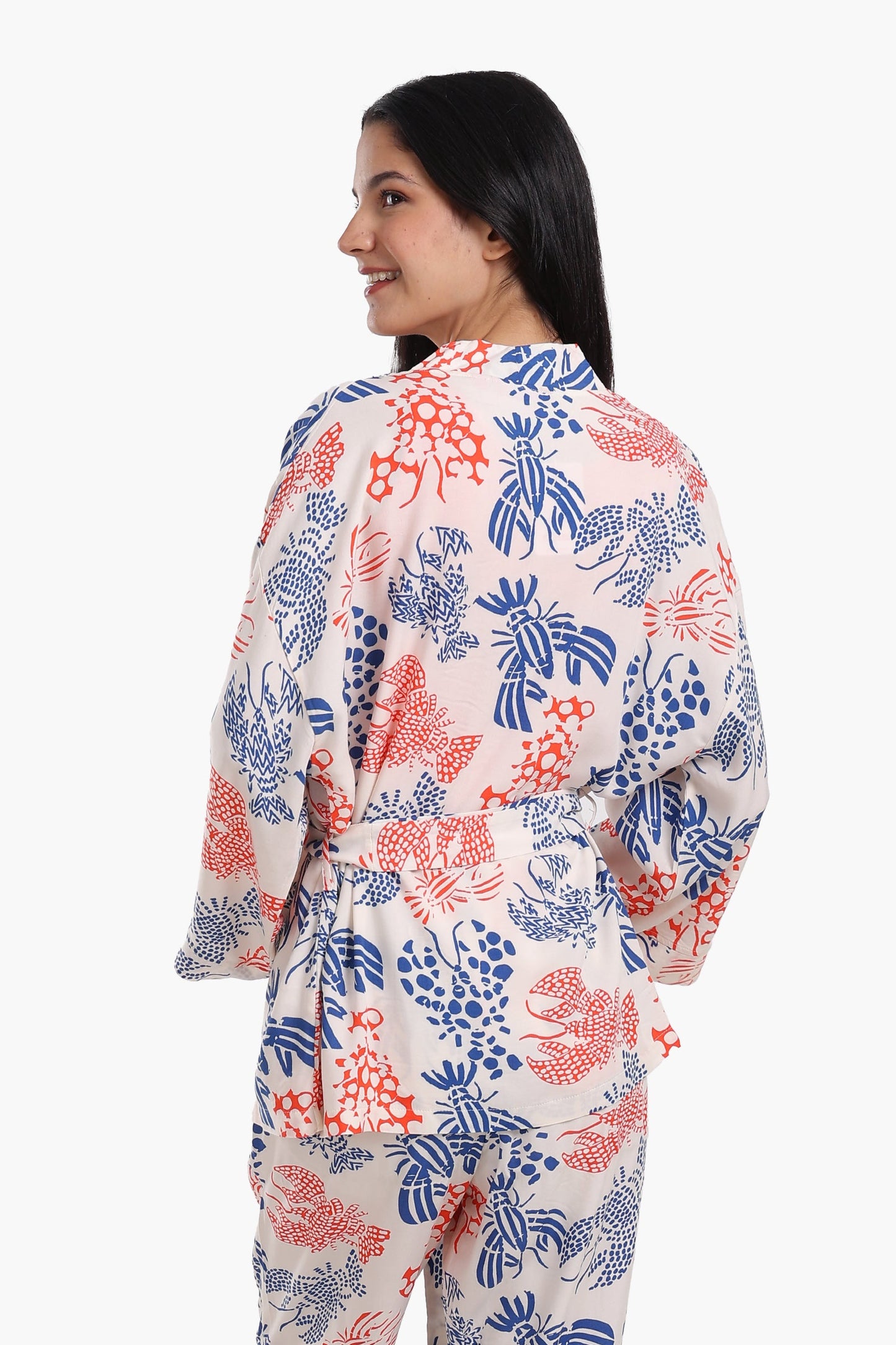 طقم بيجامة من 3 قطع من الفيسكوز المنفوش