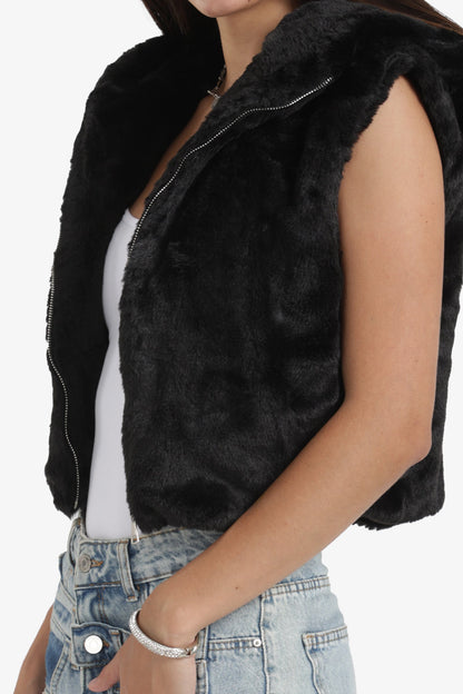 Cropped Hooded Vest
