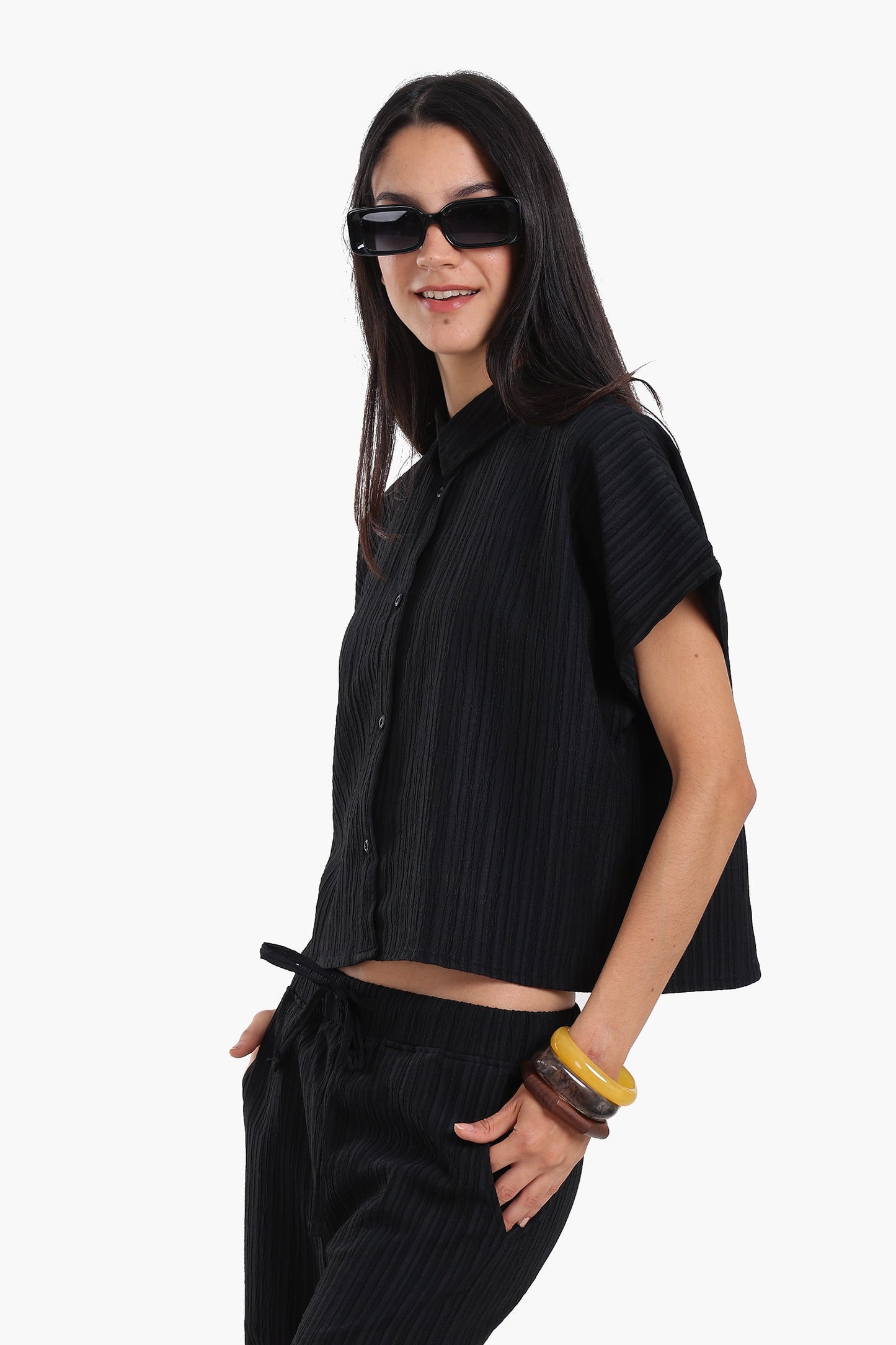 Textured Pattern Lounge Shirt