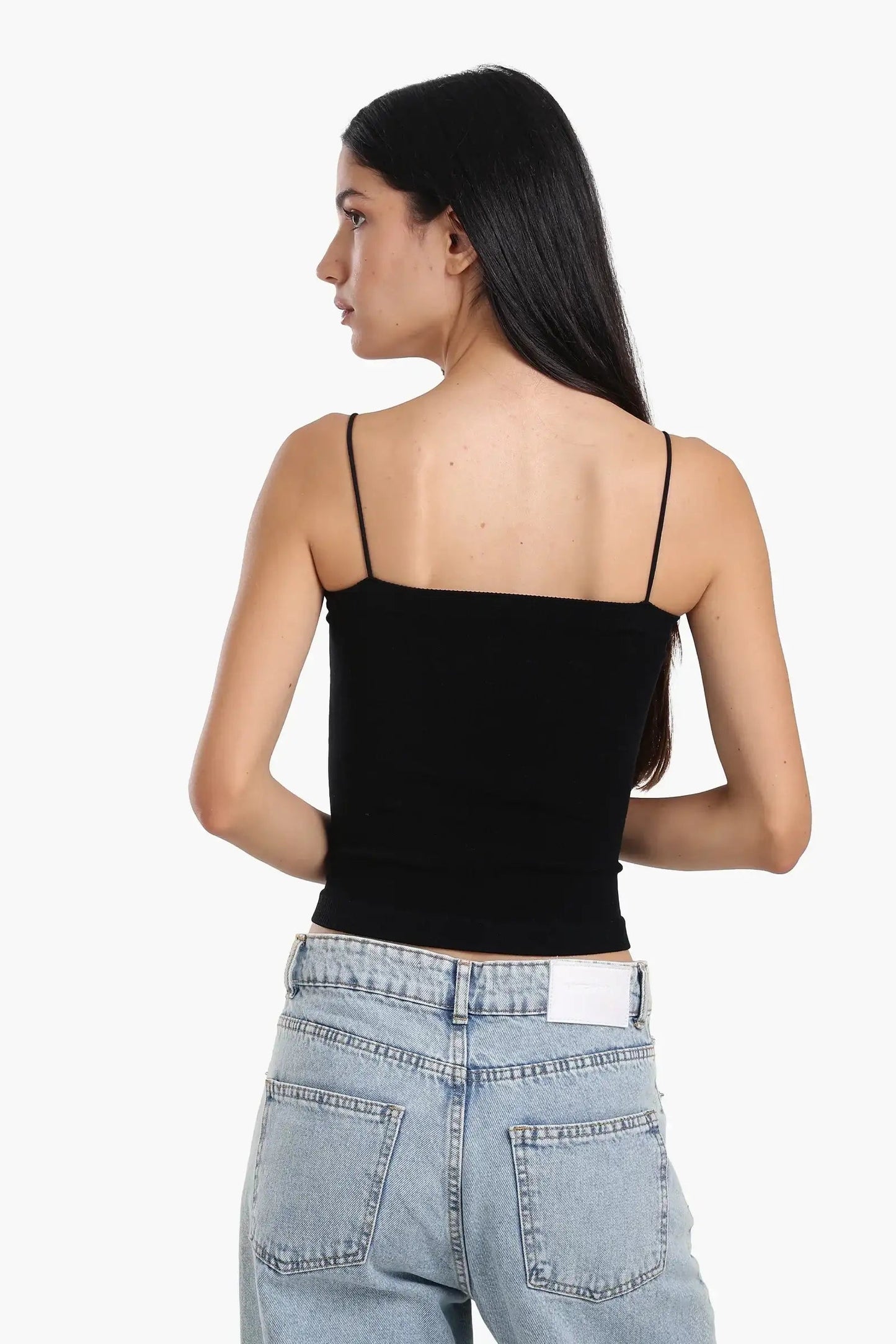 Ribbed Square Neck Top