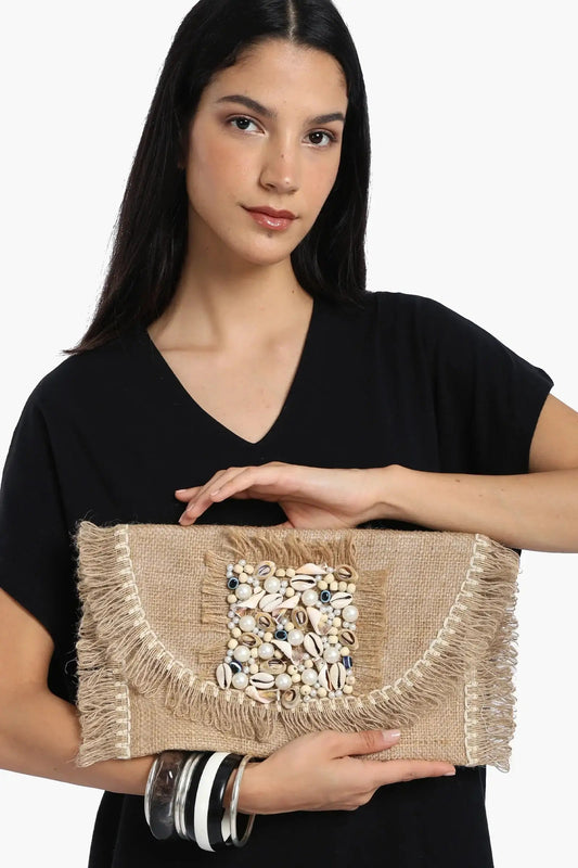 Beach Clutch with Fringes