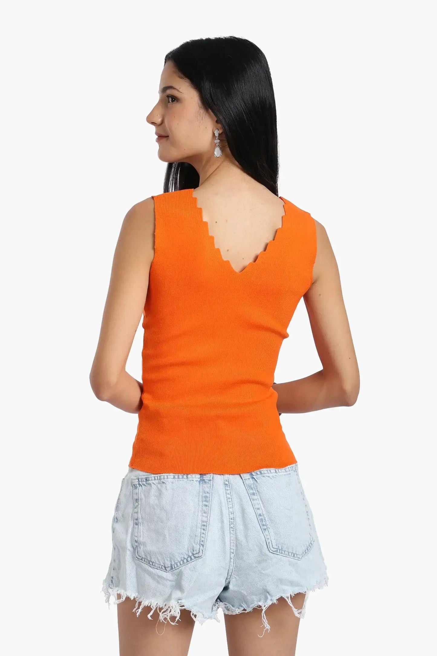 Seamless Zigzag V-Neck Top