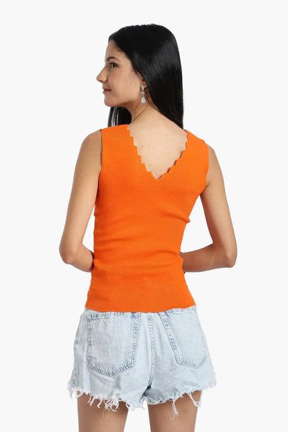 Seamless Zigzag V-Neck Top