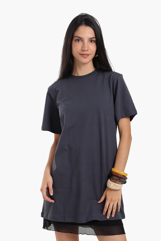 Short Sleeves Cotton Mini Dress