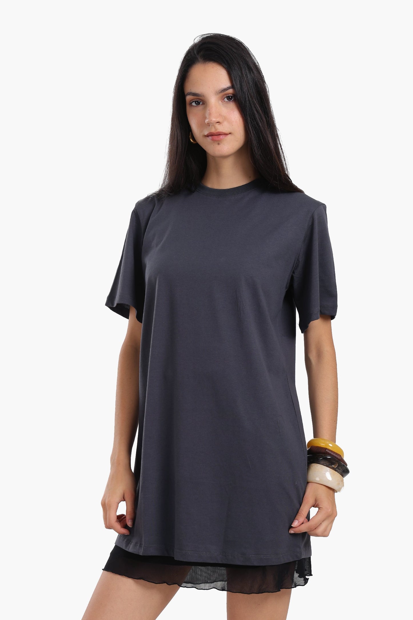 Short Sleeves Cotton Mini Dress