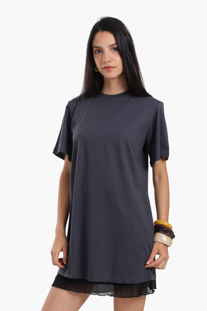 Short Sleeves Cotton Mini Dress