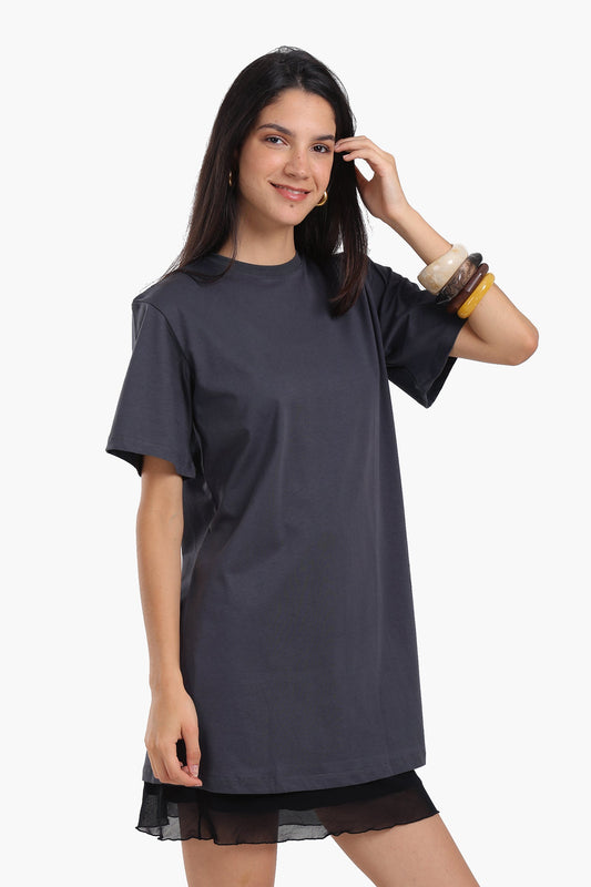 Short Sleeves Cotton Mini Dress