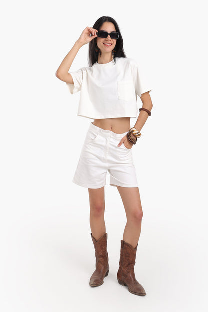 Relaxed Fit Cropped T-Shirt
