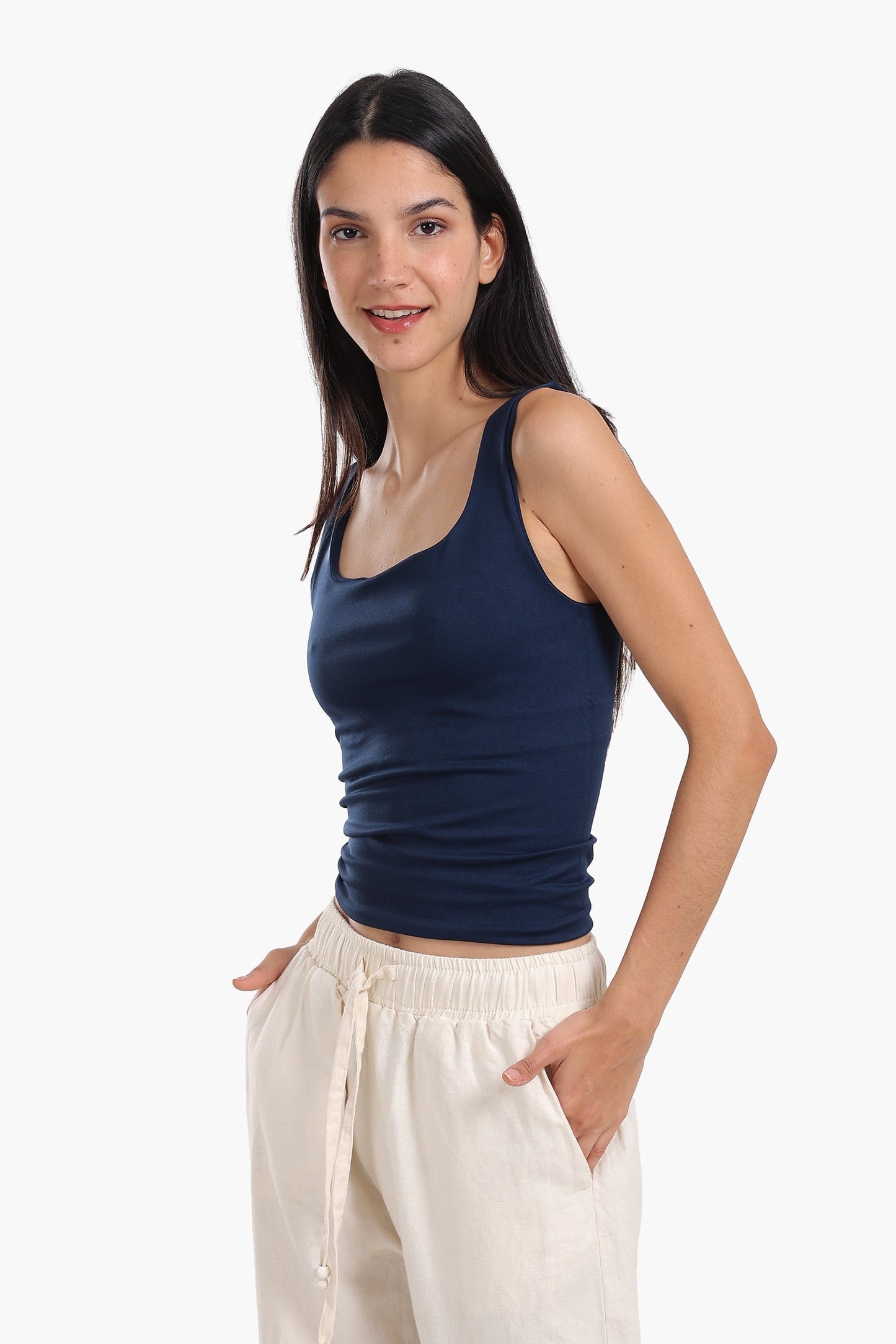 Sleek Solid Patterned Top