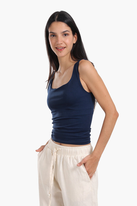 Sleek Solid Patterned Top