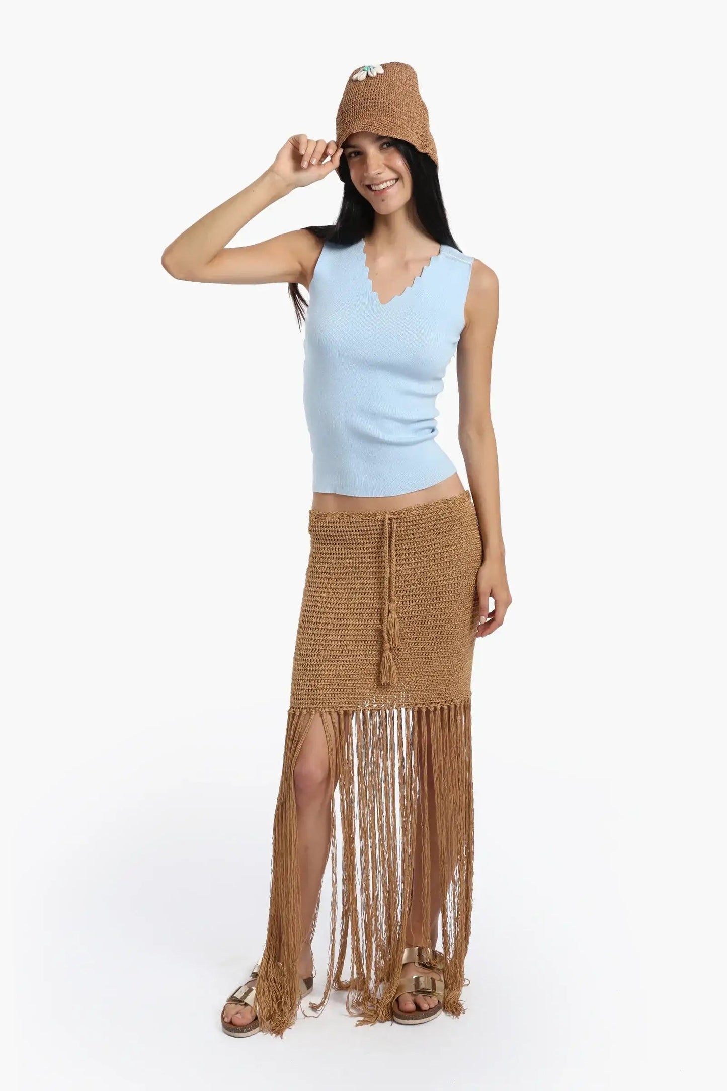 Seamless Zigzag V-Neck Top