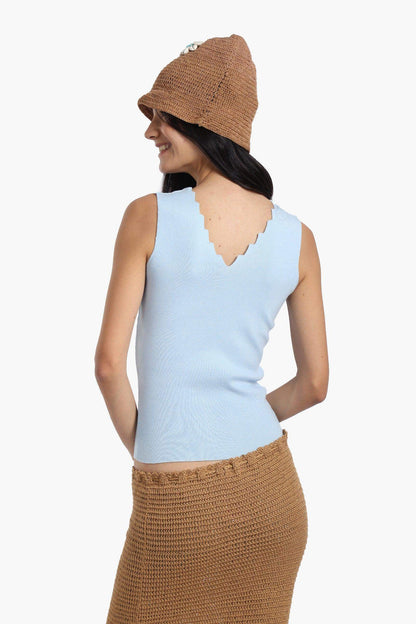 Seamless Zigzag V-Neck Top