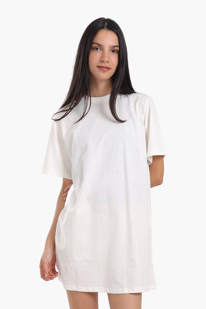 Short Sleeves Cotton Mini Dress