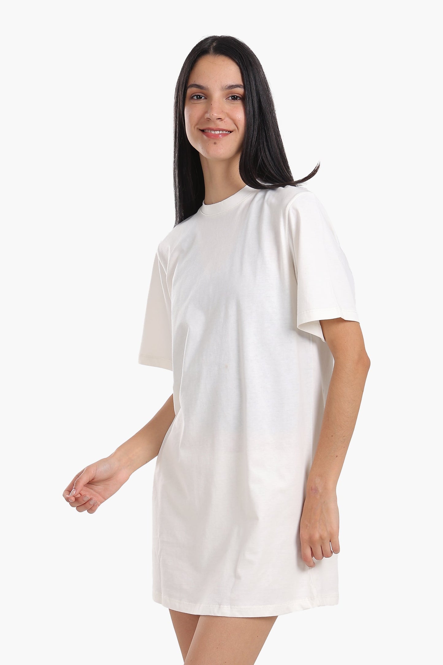 Short Sleeves Cotton Mini Dress